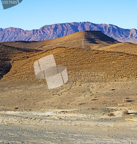 Image of in   africa morocco the atlas valley dry mountain ground isolate