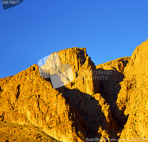 Image of in todra africa morocco the atlas dry mountain