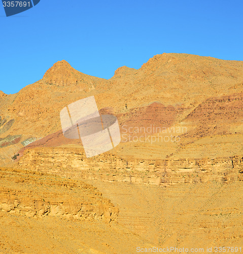 Image of in   africa morocco the atlas dry mountain ground isolated hill