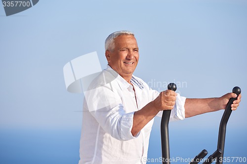 Image of healthy senior man working out