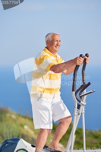 Image of healthy senior man working out