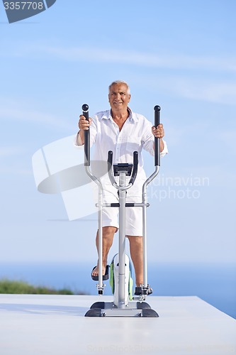 Image of healthy senior man working out