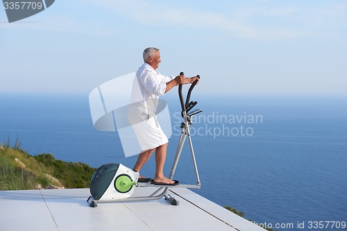 Image of healthy senior man working out