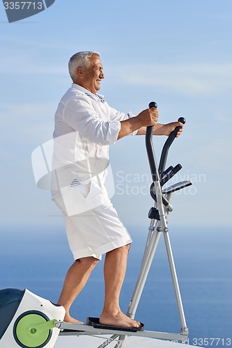 Image of healthy senior man working out