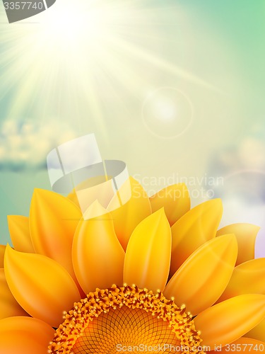 Image of Sunflower with clouds. EPS 10