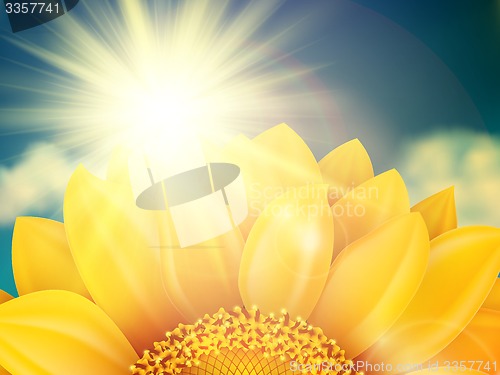 Image of Sunflower with clouds. EPS 10