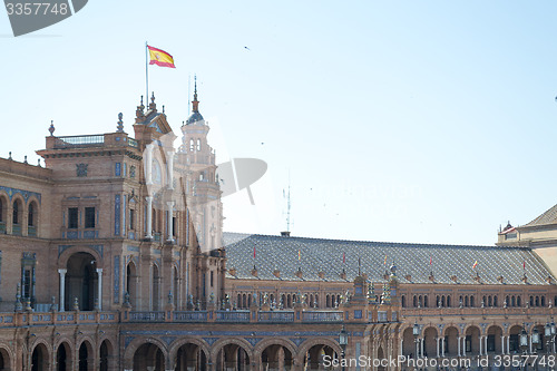 Image of Spanish flag at Spain square