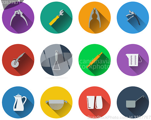 Image of Set of utensils icons in flat design