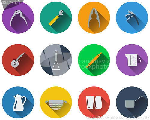 Image of Set of utensils icons in flat design