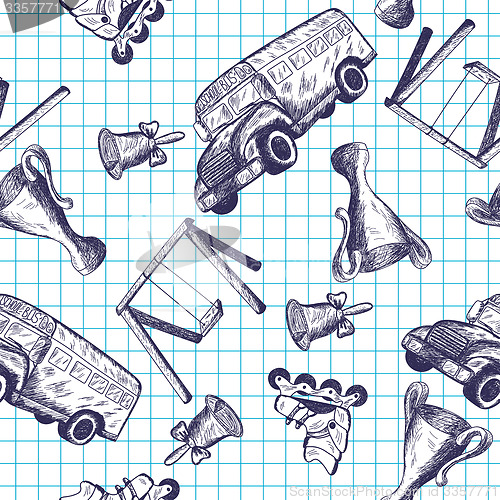Image of Seamless pattern with education theme