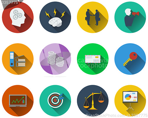 Image of Set of business icons in flat design