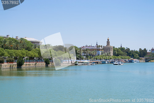 Image of Gold tower from a ferry at the Guadalquivir