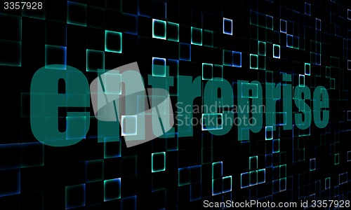 Image of Pixelated words entreprise on digital background