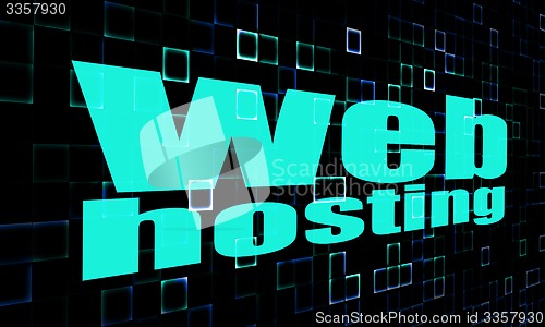 Image of Web hosting word on digital background
