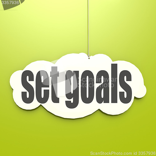Image of White cloud with set goals