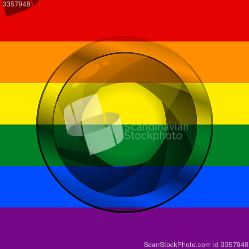 Image of LGBT flag with camera shutter