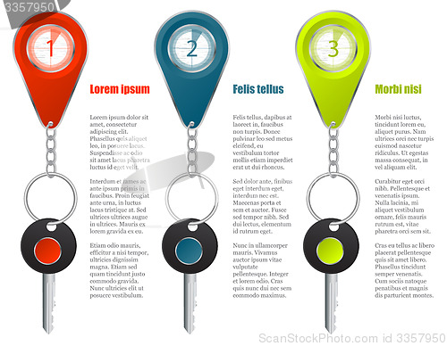 Image of Key and keyholder infographic design