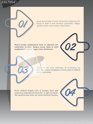 Image of Arrow binding clip infographic with sample text