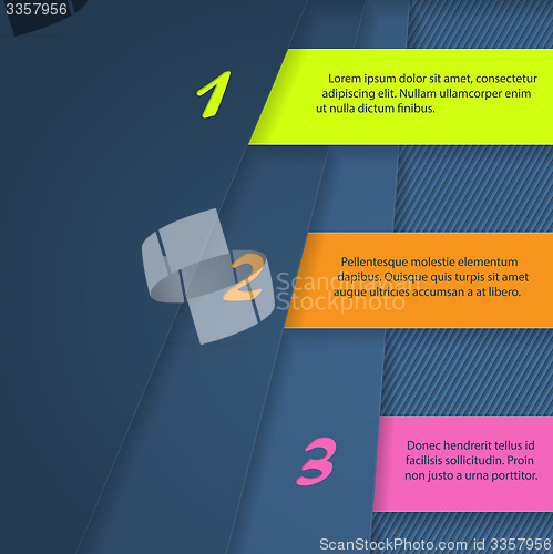 Image of Infographic design with bright color labels 