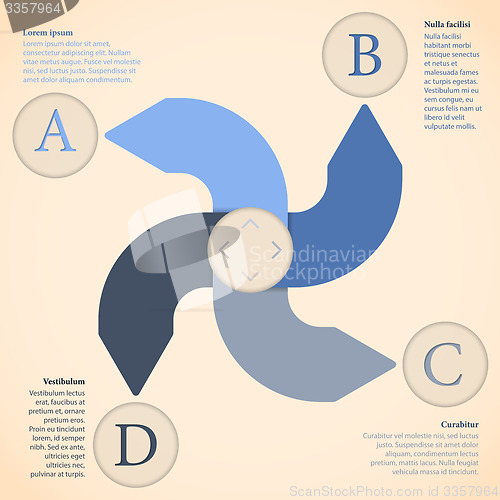 Image of Infographic design with four arrows