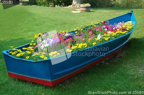 Image of Boat Full of Flowers