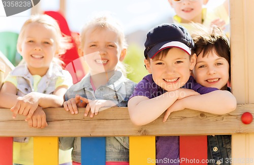 Image of group of happy kids on children playground