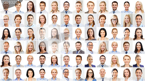 Image of collage with many business people portraits