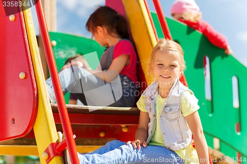 Image of happy kids on children playground