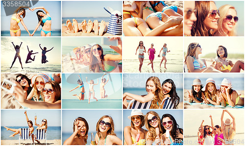 Image of girls having fun on the beach