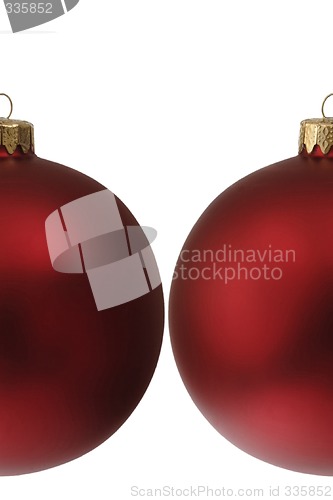 Image of Two red chrismas balls