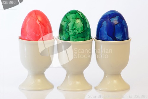 Image of Three colourful easter eggs