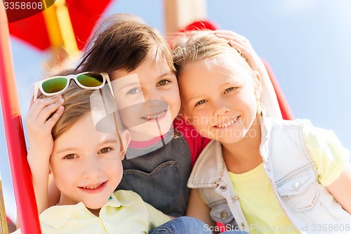 Image of group of happy kids on children playground