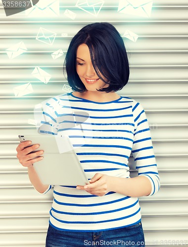 Image of student girl with tablet pc