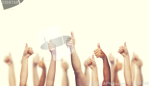 Image of human hands showing thumbs up