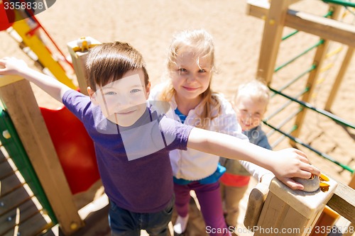 Image of group of happy kids on children playground