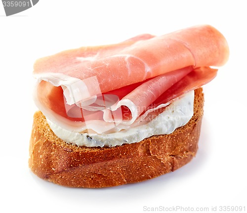 Image of toasted bread with smoked meat