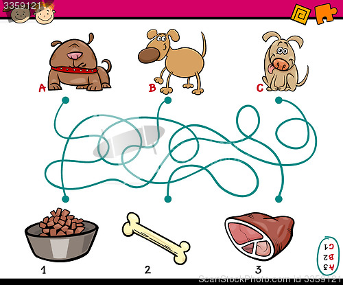 Image of paths or maze game for children