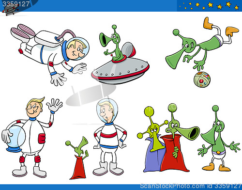 Image of alien cartoon characters set