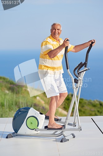 Image of healthy senior man working out