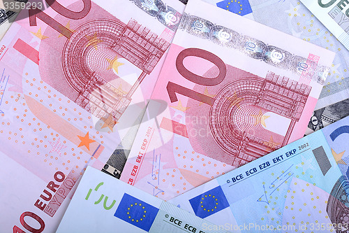 Image of European banknotes, Euro currency from Europe, Euros.