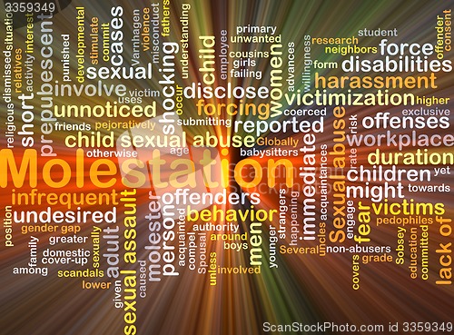 Image of Molestation background concept glowing