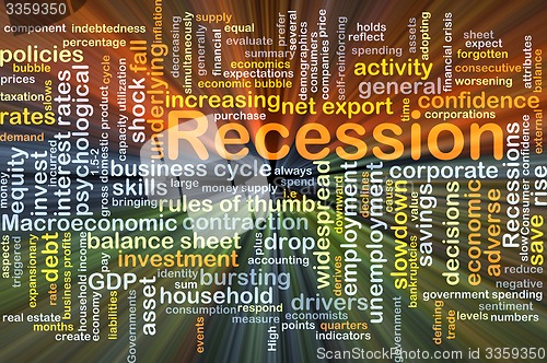 Image of Recession background concept glowing