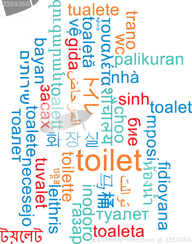 Image of Toilet multilanguage wordcloud background concept