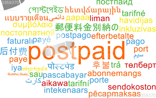 Image of Postpaid multilanguage wordcloud background concept