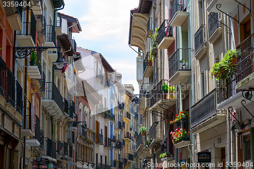 Image of Balconies at San Anton street in Pamplona