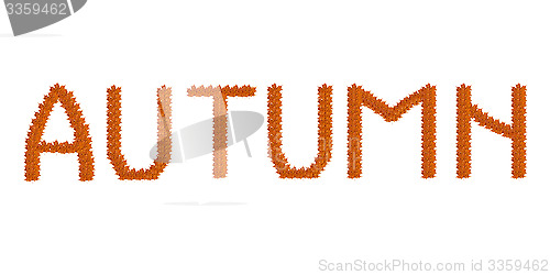 Image of inscription Autumn on the autumn leaves
