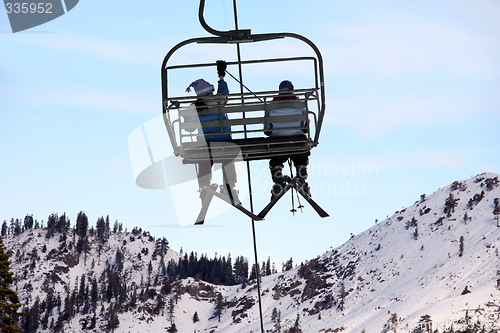 Image of Skiers on chairlift