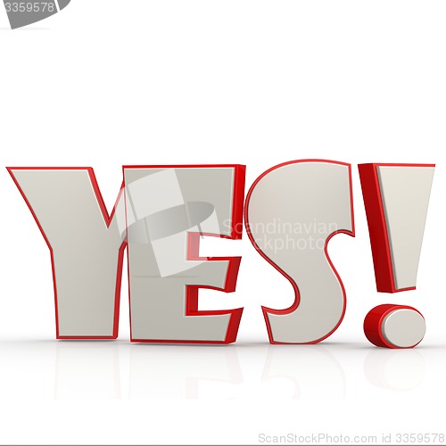 Image of Yes word with white background