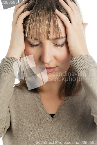 Image of Attractive girl with headache