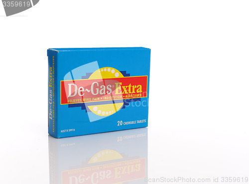 Image of De-Gas chewable tablets from pharmacy